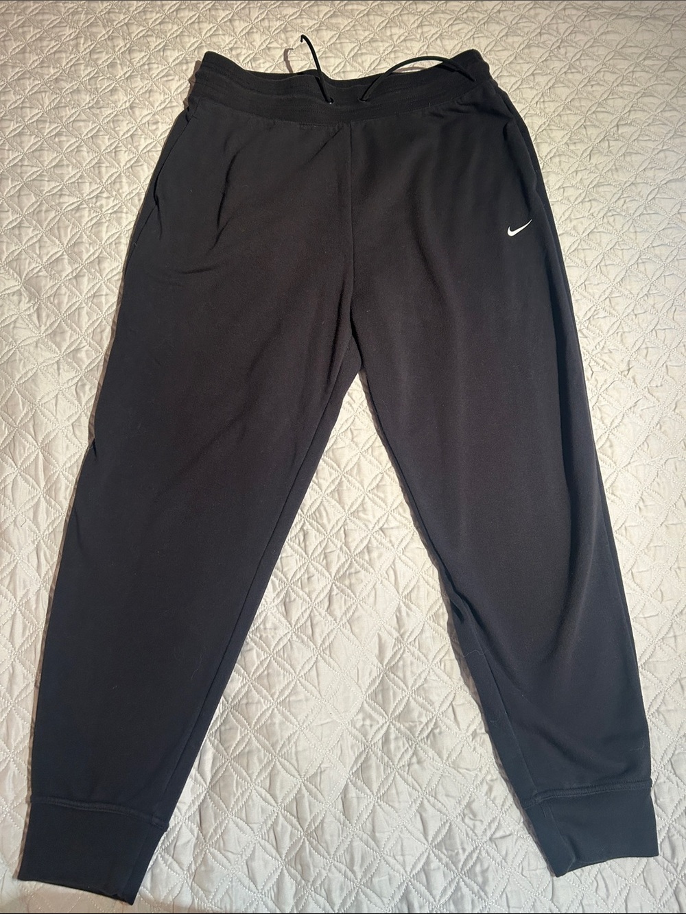 Nike Black Women’s Jogger Sweatpants with White Swoosh